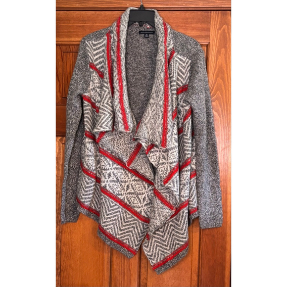 American Eagle Outfitters Fair Isle Draped Cardigan Sweater S Cozy Grunge Winter - Picture 1 of 8